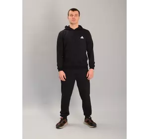 Чоловічий спортивний костюм із кофтою-кенгуру adidas чорний, Ростовка (4 шт)