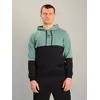 Чоловіча спортивна двоколірна кофта-кенгуру adidas м'ятно-чорна, Ростовка (4 шт)
