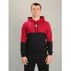 Чоловіча спортивна двоколірна кофта-кенгуру adidas бордово-чорна, Ростовка (4 шт)