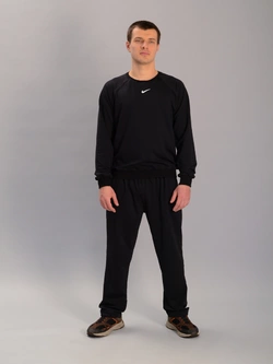 Чоловічий спортивний костюм із світшотом nike чорний (батал), Ростовка (3 шт)