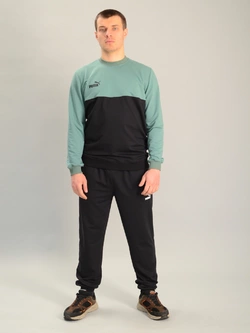 Чоловічий спортивний костюм із світшотом puma м'ятно-чорний, Ростовка (4 шт)