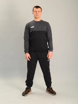 Чоловічий спортивний костюм із світшотом puma антрацитово-чорний, Ростовка (4 шт)