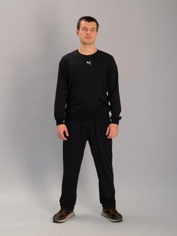Чоловічий спортивний костюм із світшотом puma чорний (батал), Ростовка (3 шт)