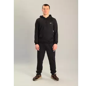 Чоловічий спортивний костюм із кофтою-кенгуру nike чорний, Ростовка (4 шт)
