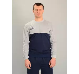 Чоловічий спортивний двоколірний світшот puma сіро-синій, Ростовка (4 шт)