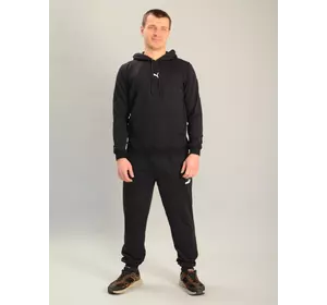 Чоловічий спортивний костюм із кофтою-кенгуру puma чорний, Ростовка (4 шт)