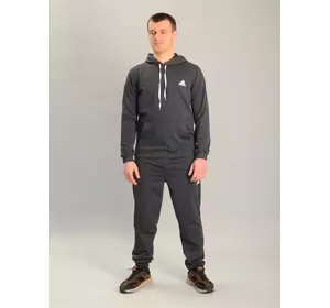 Чоловічий спортивний костюм із кофтою-кенгуру adidas антрацитовий, Ростовка (4 шт)