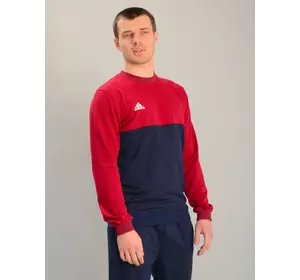 Чоловічий спортивний двоколірний світшот adidas бордово-синій, Ростовка (4 шт)