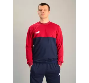 Чоловічий спортивний двоколірний світшот puma бордово-синій, Ростовка (4 шт)