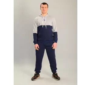Чоловічий спортивний костюм із кофтою-кенгуру gerb сіро-синій, Ростовка (4 шт)